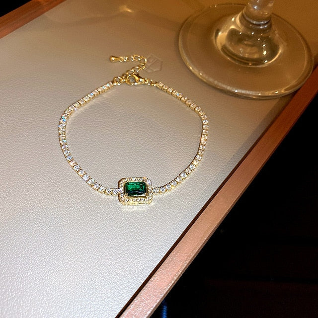 Vintage Emerald/Zircon/Rhinestone Bracelets - Omamoristone お守り石