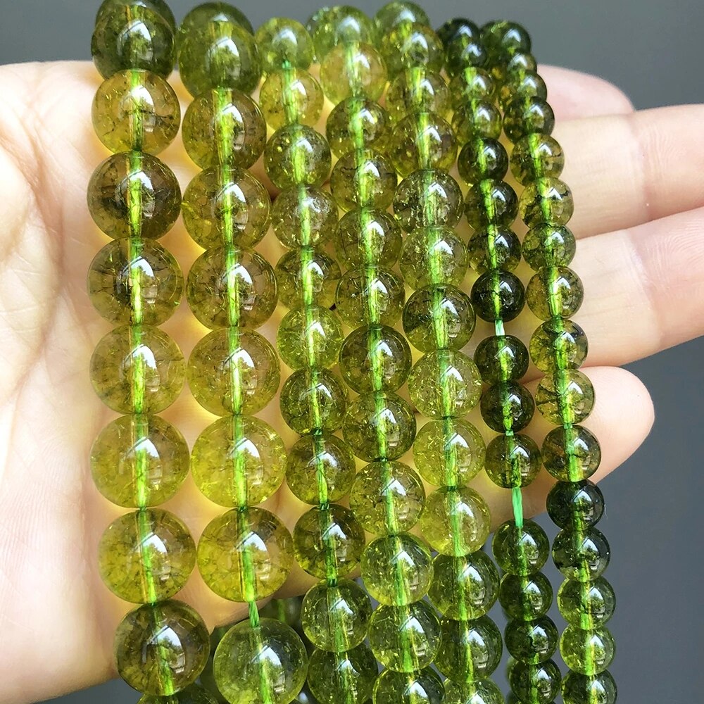 Green Peridot Bracelet 15”Strand 6/8/10mm - Omamoristone お守り石