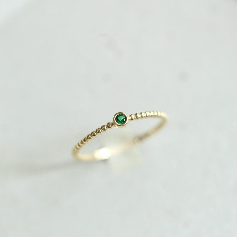 Vintage Emerald 14K Gold Ring - Omamoristone お守り石