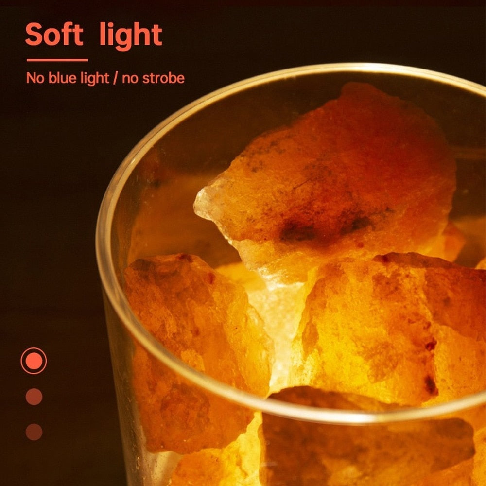 ZK45 USB Crystal Light Natural Himalayan Salt Lamp - Omamoristone お守り石