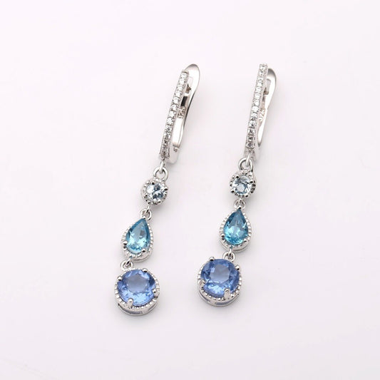 Fluorite Silver Earrings - Omamoristone お守り石