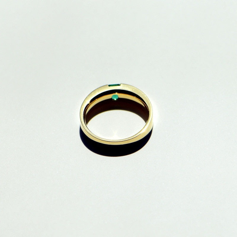 Natural Emerald Zircon Rings - Omamoristone お守り石