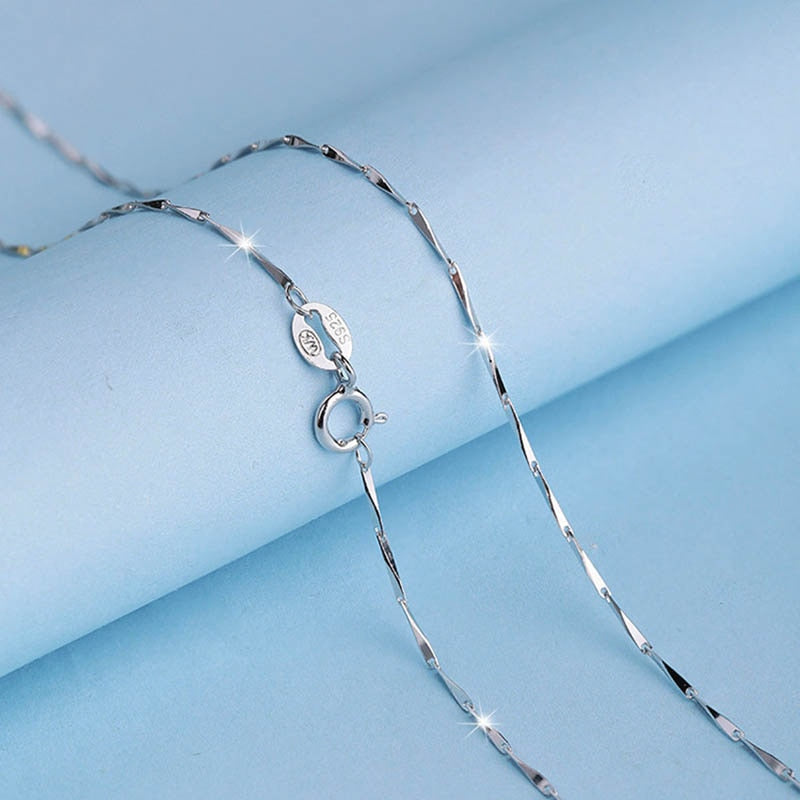 Silver 925 Aquamarine Water Drop Shaped Pendant Necklace - Omamoristone お守り石