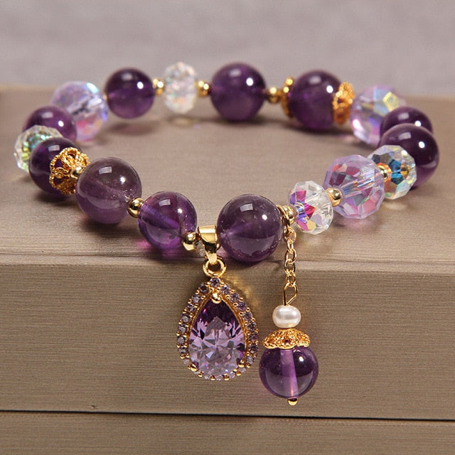Natural Vintage Amethyst Beads Strand Bracelets - Omamoristone お守り石