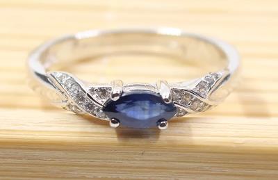 3*6mm Natural Sapphire Gemstone Silver Ring 925 Silver - Omamoristone お守り石