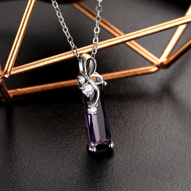Natural Amethyst 925 Silver Necklaces