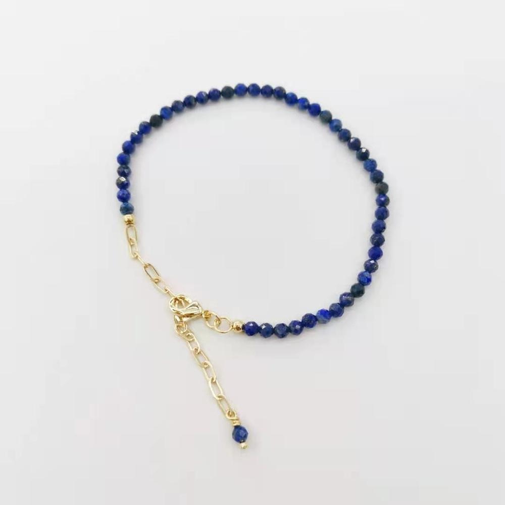 Natural Lapis Lazuli 14K Gold Bracelet - Omamoristone お守り石