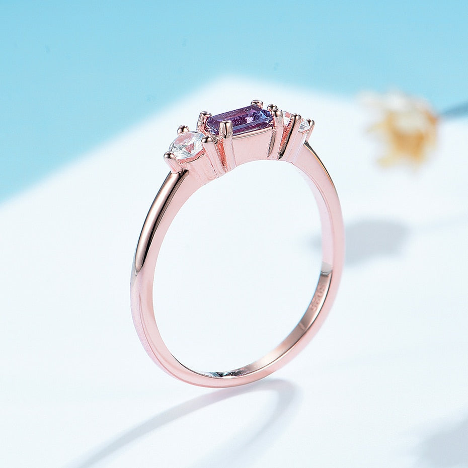 Luxury Alexandrite Rose Gold Ring - Omamoristone お守り石
