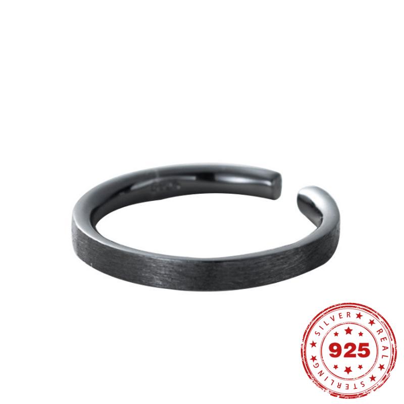 Minimalistic 925 Silver Pair of Couple Rings - Omamoristone お守り石