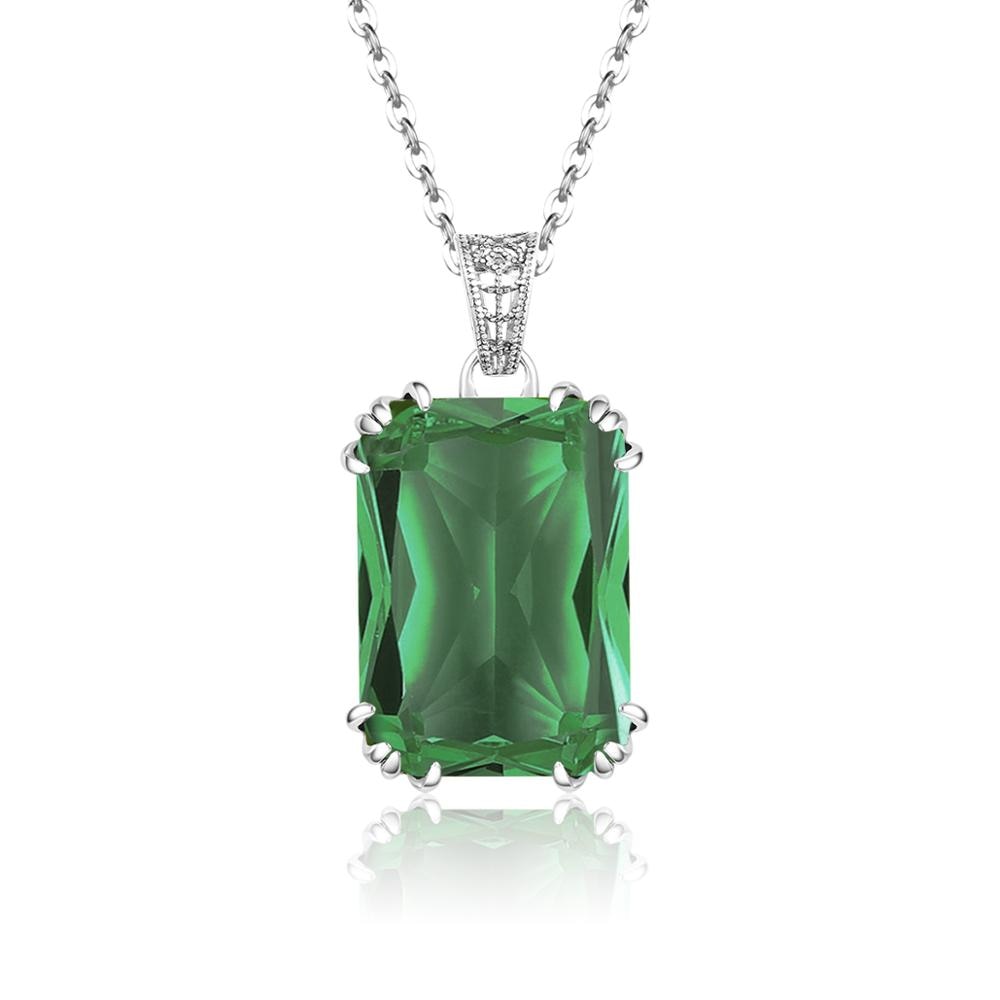 Vintage Emerald 925 Silver Necklace - Omamoristone お守り石