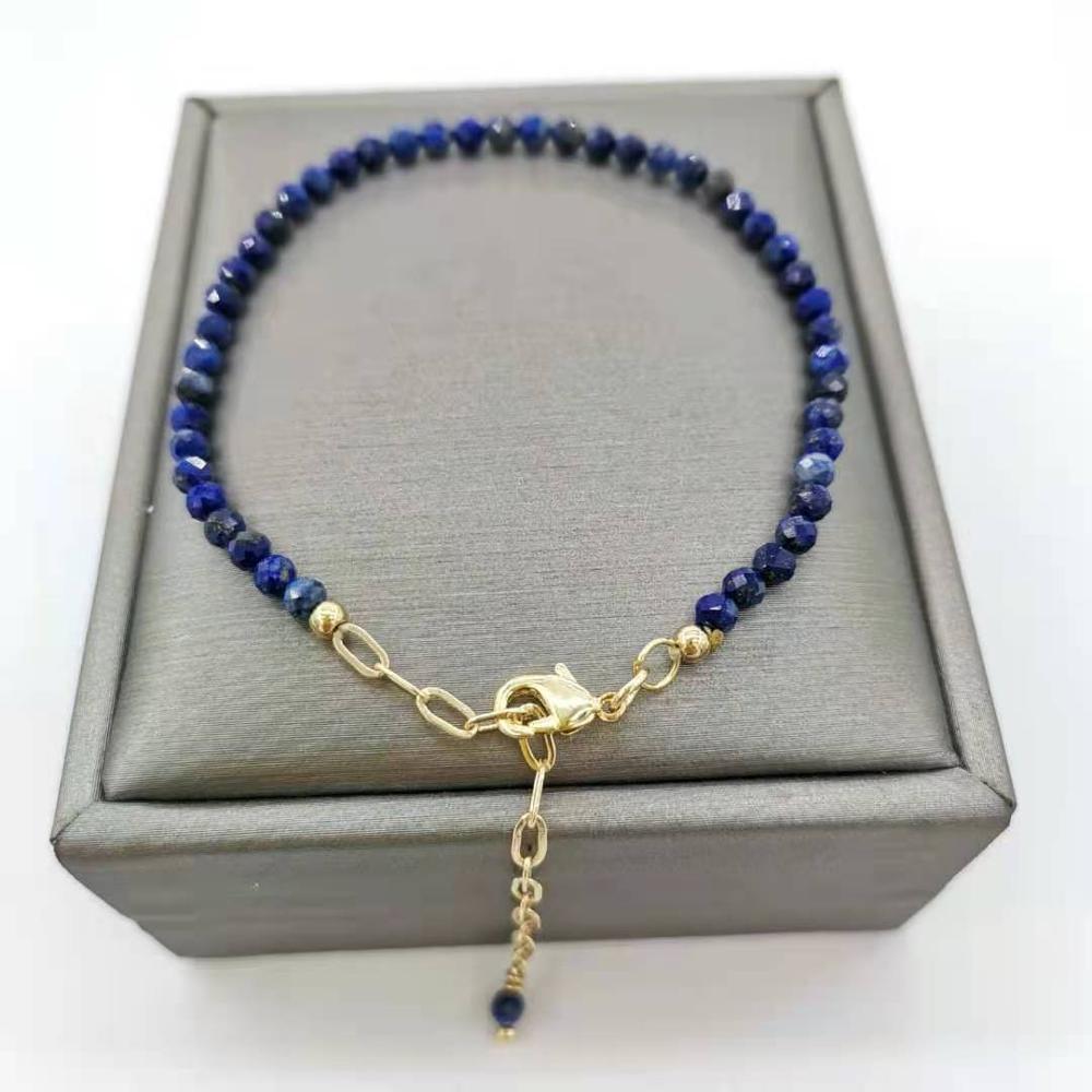 Natural Lapis Lazuli 14K Gold Bracelet - Omamoristone お守り石