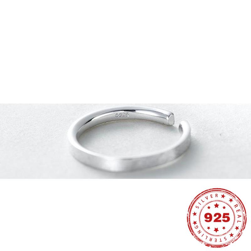 Minimalistic 925 Silver Pair of Couple Rings - Omamoristone お守り石