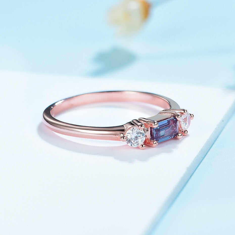 Luxury Alexandrite Rose Gold Ring - Omamoristone お守り石