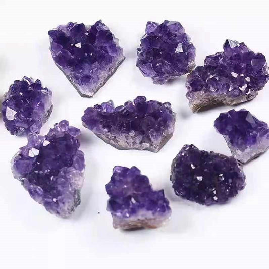 Natural Brazilian Healing Amethyst Quartz Crystal Cluster - Omamoristone お守り石