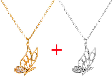 Butterfly-Shaped Zircon Choker Necklaces - Omamoristone お守り石