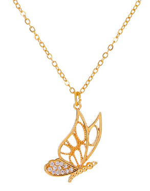 Butterfly-Shaped Zircon Choker Necklaces - Omamoristone お守り石