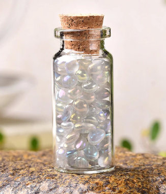 Natural Crystal Glass Wishing Bottle (Decorations) - Omamoristone お守り石
