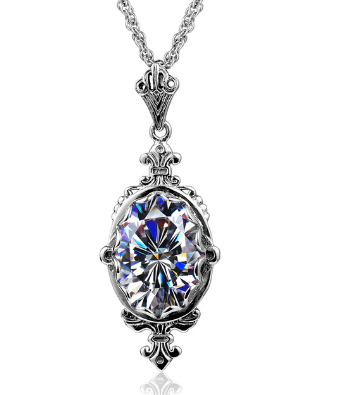 Vintage Solid 925 Sterling Silver Garnet Necklace Pendant - Omamoristone お守り石