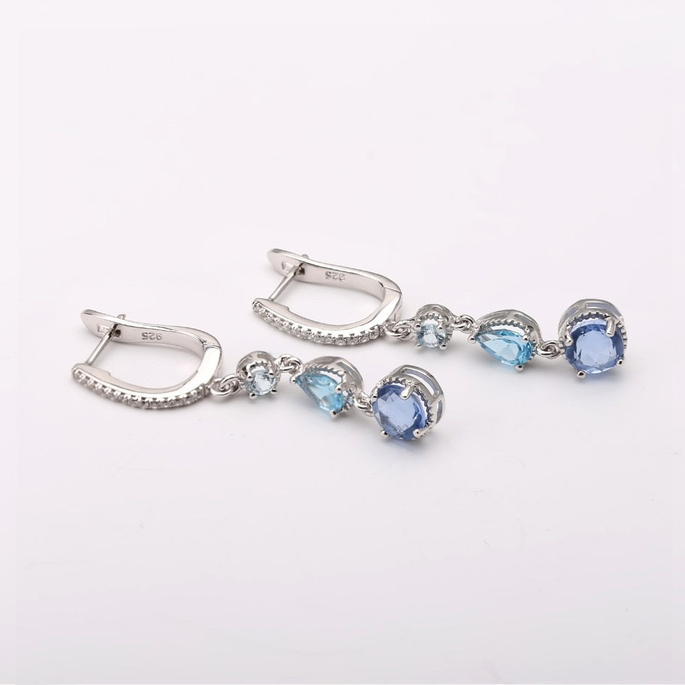 Fluorite Silver Earrings - Omamoristone お守り石