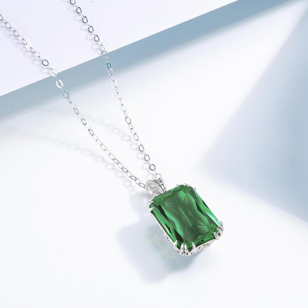 Vintage Emerald 925 Silver Necklace - Omamoristone お守り石