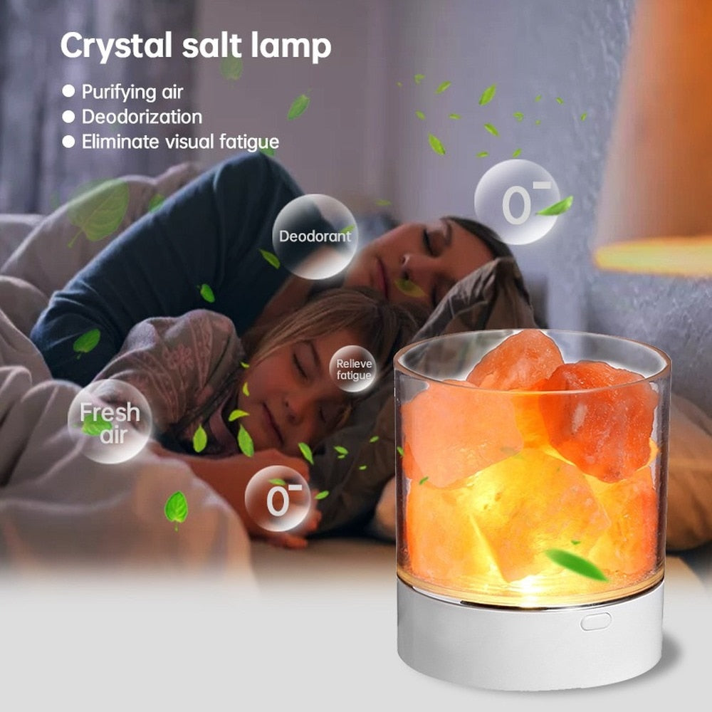 ZK45 USB Crystal Light Natural Himalayan Salt Lamp - Omamoristone お守り石
