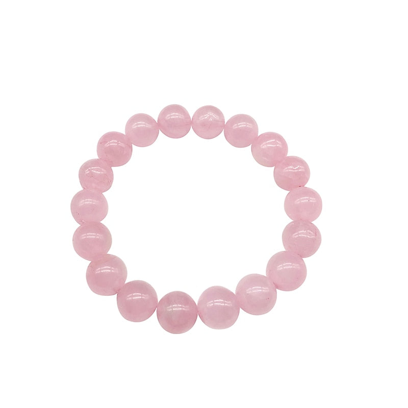 Natural Pink Rose Quartz Bracelet - Omamoristone お守り石