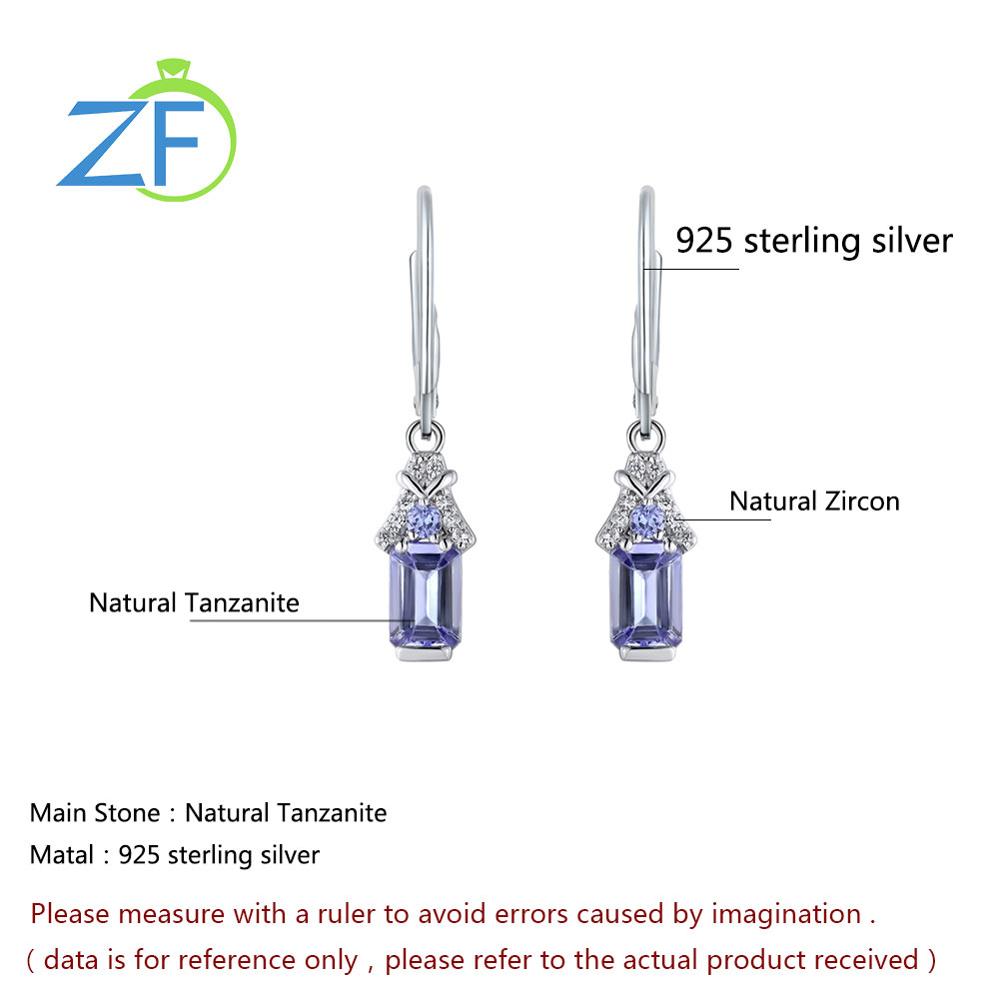 Natural Tanzanite 925 Sterling Silver Drop Earrings - Omamoristone お守り石