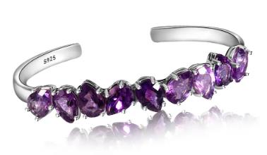 天然紫水晶 925 純銀手鍊
