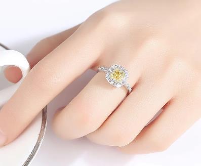 Classic 100% 925 Sterling Silver 4MM Citrine Lab Moissanite Rings