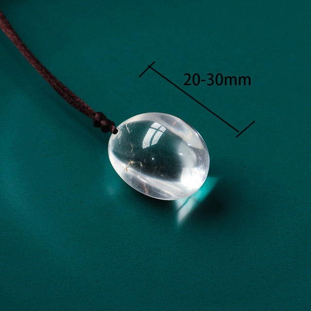 Unisex Natural Crystal Clear Quartz Necklace - Omamoristone お守り石