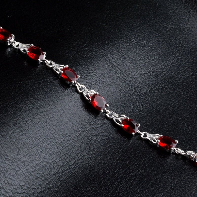 Natural Ruby 925 Silver Bracelets