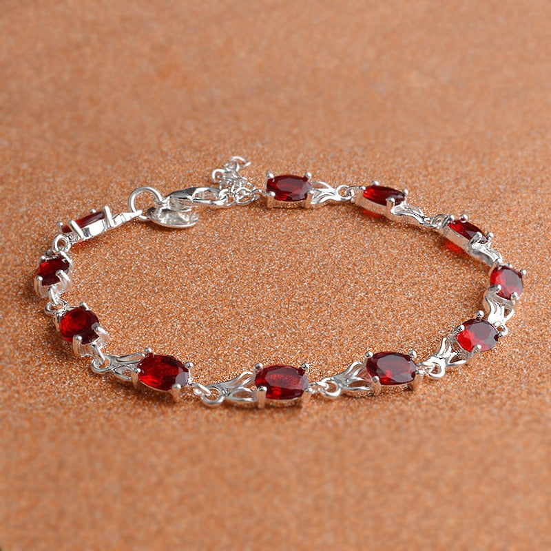 Natural Ruby 925 Silver Bracelets